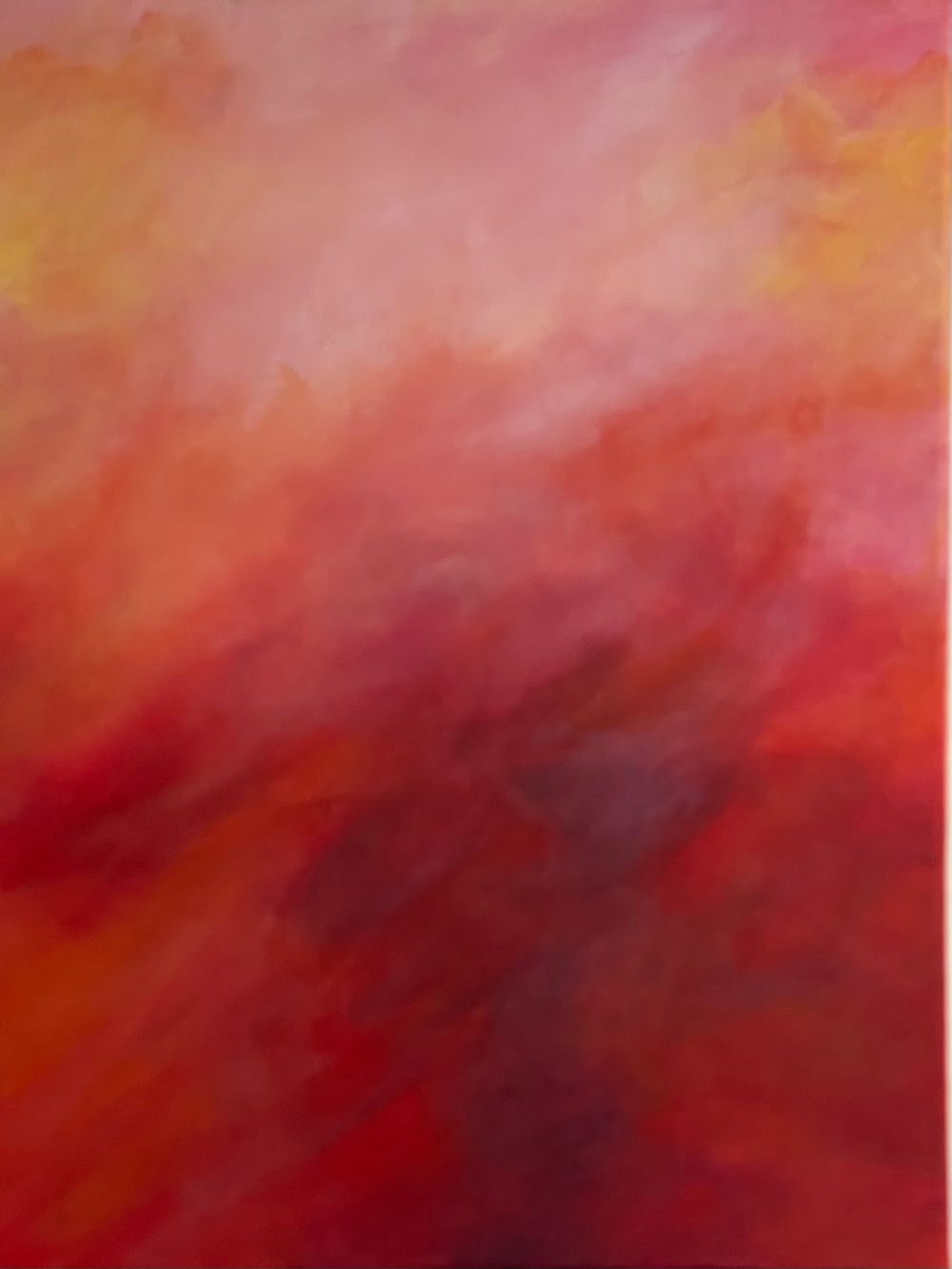 Vibrant Red and Pink Abstract Canvas Art - Contemporary Home Accent